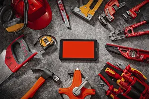 Free Space For Text Prints: Big Set Of Construction Tools Mock Up With Free Space For Your Text