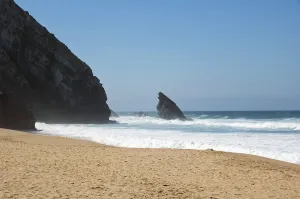 European Coastal Photography Prints: Big waves in Atlantic ocean, sandy beach