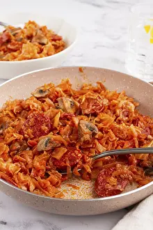 Traditional Polish Cuisine Prints: Bigos, Polish dish bigos, on the table