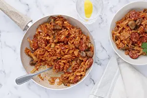 Traditional Polish Cuisine Prints: Bigos, Polish dish bigos, on the table