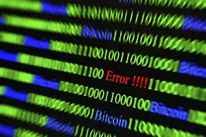Cryptocurrency Blockchain Image Prints: Binary code with Error lettering