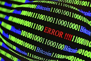 Cryptocurrency Blockchain Image Prints: Binary code with Error lettering