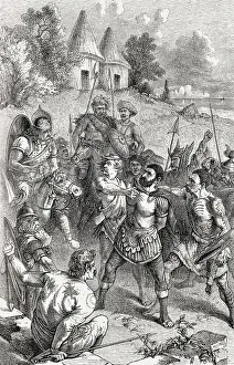 Roman Empire Warfare Prints: Bitannic chieftains and captured Centurion