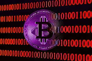 Bitcoin Binary Code Prints: Bitcoin with binary code