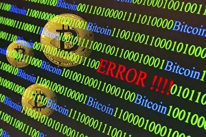 Cryptocurrency Symbol Prints: Bitcoin, binary code with lettering Error