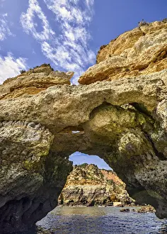 Framed Print : Bizarre Sandstone Cliffs Print - Algarve Coastline