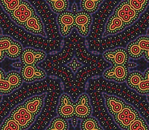 Dark Colored Backgrounds Prints: Black background with bright color pattern