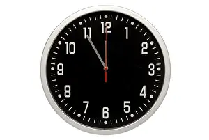 Time Pressure Symbol Prints: Black clock, clock hands on five to twelve