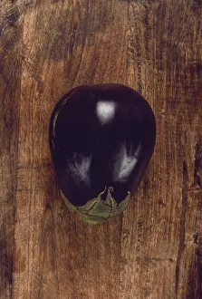 Gourmet Vegetarian Meal Ideas Prints: Black eggplant, spherical shape