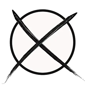 European Election Symbol Prints: Black voting cross