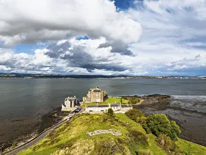 Scottish Castle From Above Prints: Blackness Castle over Forth Estuary from a drone