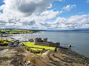 Blackness Castle Aerial View Prints: Blackness Castle over Forth Estuary from a drone