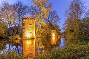German Federal Republic Structure Prints: Bladenhorst Castle in the evening