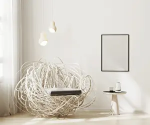 Blank Frame Mockup Prints: Blank frame mock up in modern interior background