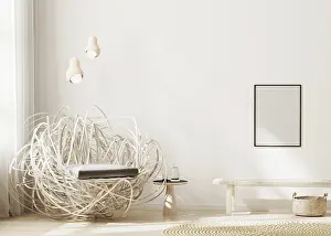 Blank Frame Mockup Prints: Blank frame mock up in modern interior background