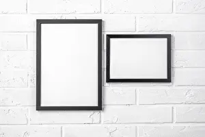 Empty Road Traffic Scene Prints: Blank frames white wall