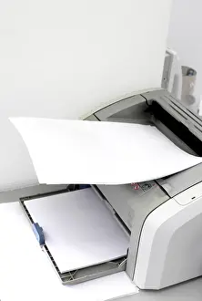 Indoor Photography Ideas Prints: Blank paper on the printer in the office