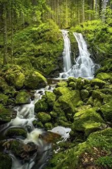 Moss Covered Rocks Prints: The Blasiwalder waterfall