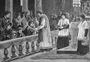 Christian Artwork Austria Prints: Blessing of Saint Blaise in Styria
