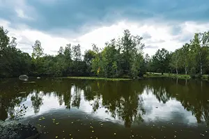 Mirror Like Reflections In Water Prints: Blockheide lake with reflection