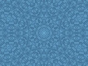 Geometric Pattern Prints: Blue background with abstract radial pattern