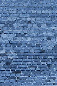 Blue Brick Wall Background Prints: Blue brick wall, background
