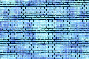 Blue Brick Wall Background Prints: Blue brick wall background