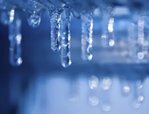 Icicle Formations Prints: Blue icicles