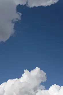 Cloudy Weather Europe Prints: Blue sky with white clouds, background