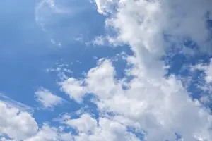 Cloud Formation Structure Prints: Blue sky with white clouds in daylight