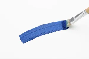 Close Up Painting Prints: A blue stroke of the brush