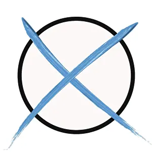 EU Ballot Paper Design Prints: Blue voting cross