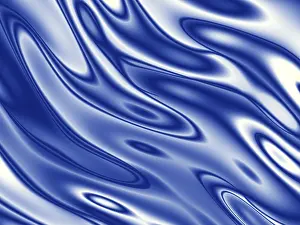 Digital Art Prints: Blue Wave Pattern Print