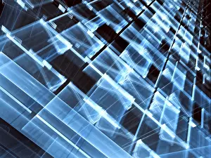 Artificial Lighting Effect Prints: Blurred technology background - abstract computer-generated image