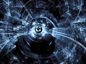 Computer Generated Fractals Prints: Blurred technology background - abstract computer-generated image