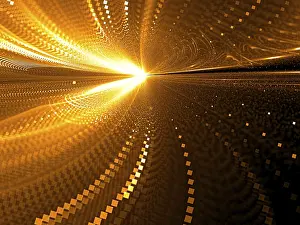 Fractal Geometry Design Prints: Blurred way - abstract computer-generated image