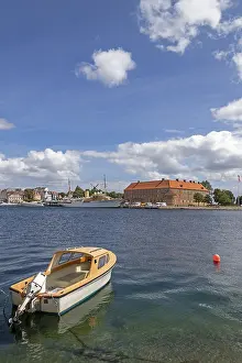 Deserted Harbour Scene Prints: Boat, Harbour, Castle, Sonderborg