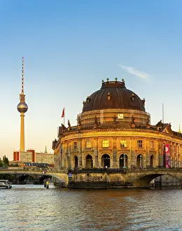 World Heritage Site Prints: The Bode Museum in the light of the evening sun