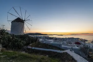 Windmill At Sunset Prints: Boni's Windmill at sunset