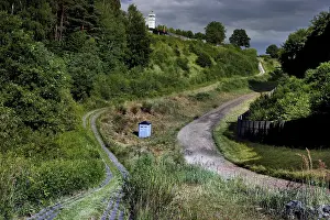 Inner German Border Prints: Border fortification with column path