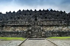 Deserted Temple Complex Prints: Borobudur Ruins at Yogyakarta, Central Java