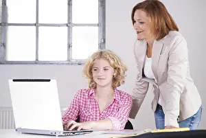 Office Workstation Setup Prints: Boss in conversation with a trainee
