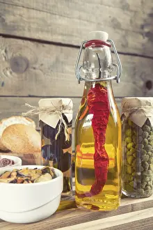 Mussel Prints: Mediterranean Food Print - Olive Oil and Seafood