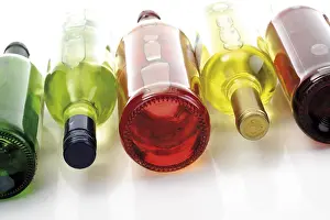 Deserted Pool Scene Prints: Bottle of wine