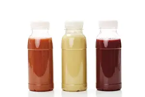 Fresh Fruit Juices Prints: Bottled smoothies