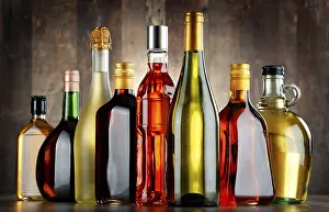 Deserted Liquor Store Prints: Bottles of assorted alcoholic beverages