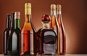 Deserted Liquor Store Prints: Bottles of assorted alcoholic beverages