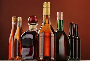 Deserted Liquor Store Prints: Bottles of assorted alcoholic beverages