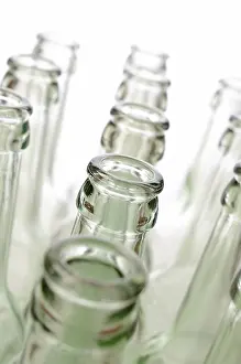 Empty Bottles Prints: Empty bottles on a white background