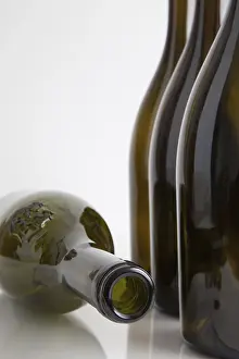 No People Drinking Wine Prints: Four empty bottles of wine